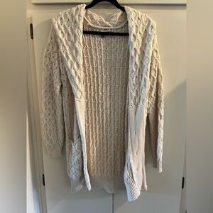 Pilcro Cream Open-Front Cardigan